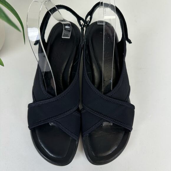 Ecco Black Felicia Stretch Crossover Slingback Sandal Comfort Shoe EU 41 US 10.5 - Picture 3 of 9
